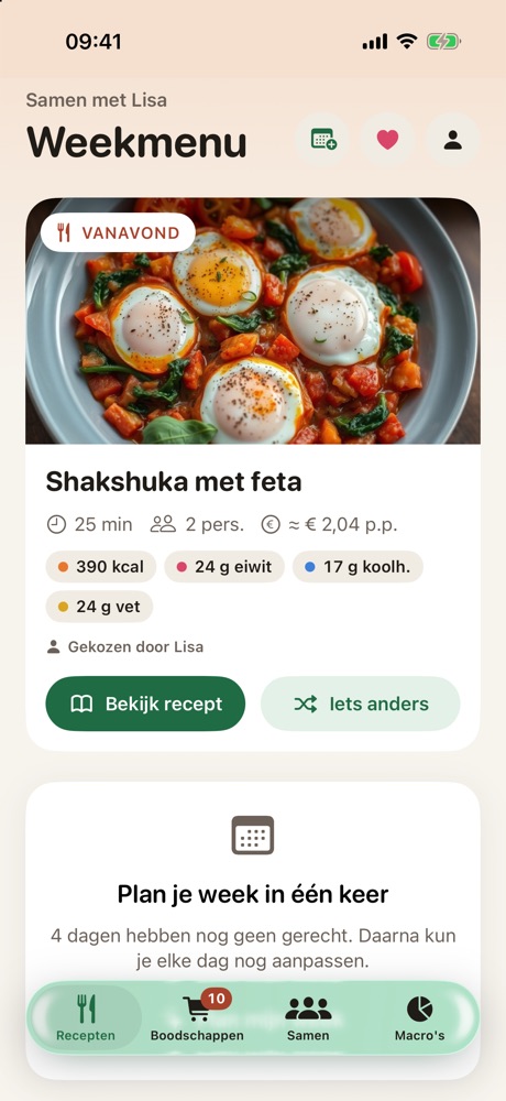Het weekmenu met vanavond shakshuka met feta